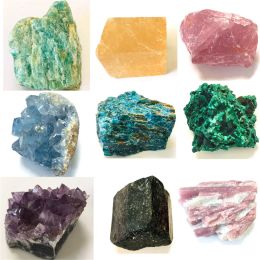 1Pc Natural Large Lumpy Rough Quartz Crystal Celestine Amethyst Tourmaline Malachite Mineral Specimens Healing Crystals Gemstone