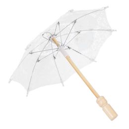 Mini Lace Umbrella Bridal Umbrella White Beige Lace Parasol Umbrella Decorative Umbrella for wedding Photo Costume Party