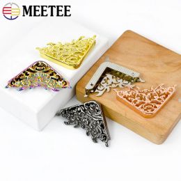 Meetee 4/10Pcs 46*63mm Bag Corner Protector Metal Buckles Luggage Leather Edge Banding Clip Clasp Decorative Buckle Accessories