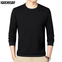 Men's T Shirts Men Dobby Shirt Tops Long Sleeve For Spring O Neck Solid Colour Casual Fashion Plus Size 3XL 4XL 100kg 00421