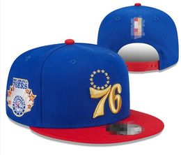 American Basketball "76ers" Snapback Hats 32 Teams Luxury Designer Finals Champions Locker Room Casquette Sports Hat Strapback Snap Back Adjustable Cap b1