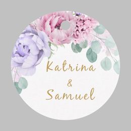 100PCS/Set Custom Favour tags Personalised Circle Wedding Tags With Hole your text or logo Handmand Thank You Labels