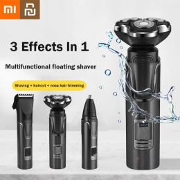 Trimmers Xiaomi Youpin 3 In 1 Electric Beard Shaver Professional Nose Trimmer Detachable Blade Mens Multifunctional Hair Cutting Machine