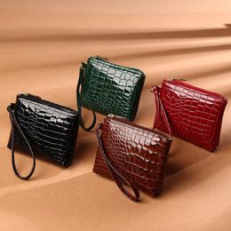 Wallets Solid Colour Change Purse Women's Alligator Mini Zipper Card Bag Coin Clutch Bank Storage293z