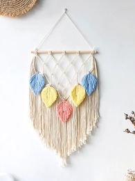 Tapestries Hand Woven Colorful Leaf Tapestry Bedroom Kids Room Decoration Boho Home Nordic Wall Hanging Gift