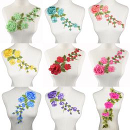 3D Mulity Colourful Flowers Sew On Patches Embroidery Patches Clothing Punk Motif Applique DIY Clothes Accessory Scrapbooking