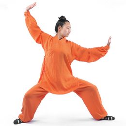 Linen Tai Chi Clothes Shaolin Uniform Buddhist Monk Kung Fu Martial Arts Suit Tai Chi Wing Chun Wudang Taoist Clothes