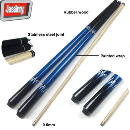 High quality blue 9.5mm Billiards Pool cue sticks 1/2 split Joint snooker cues leather wrap and rubber wood Billiard accessories