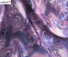 Retro Paisley Pattern Fabric Silky Soft Satin Charmeuse Material Linings