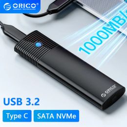 Enclosure ORICO Dual Protocols M.2 NGFF NVMe Enclosure External SSD Case USB 3.2 Type C Hard Drive Disc Cover 10Gbps HD Storage Box House