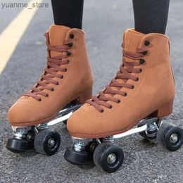 Inline Roller Skates Double Row 4-wheel Skates Roller Skate Sneakers Youth Fashion Skates PU Wheel Metal Bracket Roller Skating Shoes Pulley Ice rink Y240410