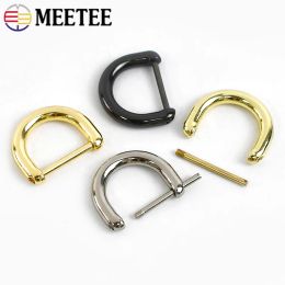 Meetee 5/10Pcs 13/16/20/25mm Metal D Ring Buckle Bags Strap Rings Screw Hang Hook Luggage Decor Connect Buckles Sewing Accessory