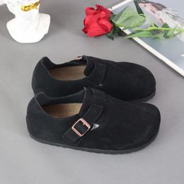 2024 Boken Shoe Girl Designer Clogs Slippers Sandals Slides Men Women Cork Flat Soft Suede Leather Outdoor Platform Top Quality 973