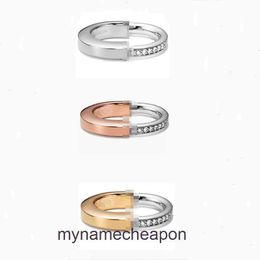 Top grade Designer rings for womens Tifancy New 925 Sterling Silver Diamond Plated Single Finger Ring with Gold Rose Gold Pedigree Ring Original 1:1 With Real Logo