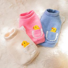 Dog Apparel Warm Small Sleeve Duck T-shirt Ins Wind Cat Undershirt Pet Clothing Costume