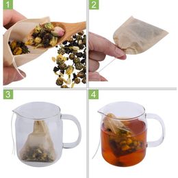 500 Pack Tea Philtre Bags Disposable Paper Tea Bag with Drawstring for Loose Leaf Tea Coffee Natural Colour