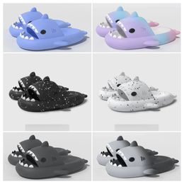 2024 New top Luxury Designer Quality shoes sandal Summer Shark Slippers Shark Slides Thick Soled Shoes men women Kids flat sandals Gradient Flip Flops