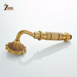 ZGRK Bath Shower Set Antique Brass Shower System Bathroom Faucet Set Rainfall With Spray Shower Head Europe Bronze Shower Tap