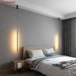 Pendant Lamps Bedroom bedside LED chandelier for living room adjustable circuit strip TV wall lamp home decoration modern lighting fixtures YQ240410