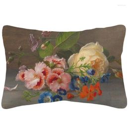 Pillow European Bird Floral Painting Covers Rose Flower Decorative Pillows For Sofa 30X50cm Home Decoration