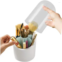 Storage Boxes Makeup Brush Container 360 Degree Rotating Cosmetics Organiser Holder With Clear Cover Lipstick Box