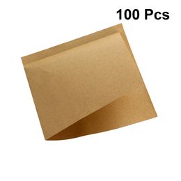 100pcs Kraft Paper Sandwich Paper Wrap Disposable Food Packing Paper Triangle Shape Oil-Proof Doughnut Packing Bag Baking Tools