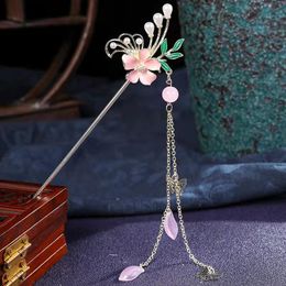 Chinese Traditional Metal Alloy Hair Pin Clip Vintage Butterfly Tassel Hair Sticks For Women Wedding Hair Jewellery Accessories