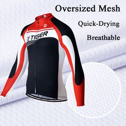 X-TIGER Spring Long Sleeve Cycling Jersey Set Mtb Bicycle Clothing Bicycle Maillot Ropa Ciclismo Mans Bike Clothes Cycling Set