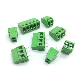 10PCS 5.0 2Pin 3Pin PCB Screw Connecting Terminal Block Connectors 300V 10A KF128-2P KF128-3P Plug-in 5.0MM Green