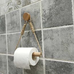 Toilet Paper Holders Round Hook Vintage Towel Hanging Rope Toilet Paper Holder Home Hotel Bathroom Decoration Supplies 240410