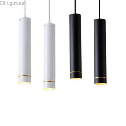 Pendant Lamps Nordic dimmable LED Cob pendant light long tube kitchen restaurant store bar decoration rope background AC220V 7W YQ240410