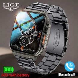 Watches LIGE New 600mAh Smart Watch Ultra Watch Men Bluetooth Call TWS Local Music Sport Clock 2.0 Inch IP68 Waterproof Ultra Smartwatch