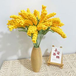 Decorative Flowers Not Wither Useful Handwoven Barley Desktop Ornament Yarn Artificial Easy Care Household Supplies