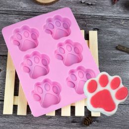 Food Grade Silicone Fondant Dog Footprint Cake Moulds Cupcake Cookie Cat Paw Feet Mould Handmade Soap Mould Kitchen Baking Tool