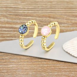 Cluster Rings AIBEF Light Luxury Natural Seashells Exquisite 3 Colours Gold Plated Adjustable Copper Party Charm Jewellery Women Girl Gifts