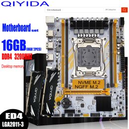 Motherboards QIYIDA X99 Motherboard Set Kit With LGA20113 (2*8GB) 16GB 3200MHZ DDR4 Desktop memory MATX NVME M.2