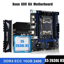 Motherboards Kllisre X99 motherboard combo kit set LGA 20113 Xeon E5 2630L V3 CPU DDR4 16GB 2400MHz ECC Memory
