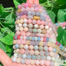 Natural AAA Colourful Purple Morganite Gems Stone Beads For Jewellery Making DIY Bracelet Necklace Loose Spacer Beads Accessories