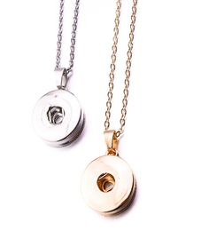 Simple Silver gold Plated 12mm 18mm Snap Button Necklace For Women Snaps Buttons Jewelry3450466