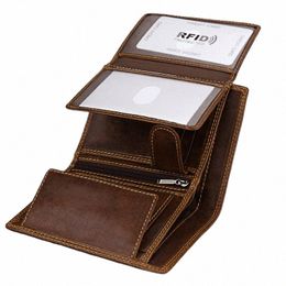 wallets for Men Slim Bifold Genuine Leather Frt Pocket Wallet 14b7#