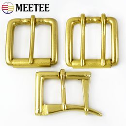 Meetee 3.9cm Wide Belt Buckles Pure Brass Pin Buckle Quick Open Men's Fire Waistband Head Fit 3.6-3.8cm DIY Jeans Leather Craft