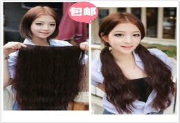 Ladies deep wavy artificial hair pieces 5 clipin hair extension 1 piece for full head3589131