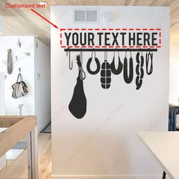 Custom Your Text Butchers Cuts Deli Produce Wall Sticker Vinyl Art Home Decor Kitchen Decals Ham Hot Dog Restaurant Murals 4937