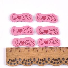 50Pcs Colourful Luck Embossing Leather Labels Clothing DIY Crafts Tags For Clothes Sewing Accessories Garment Handwork Supplies