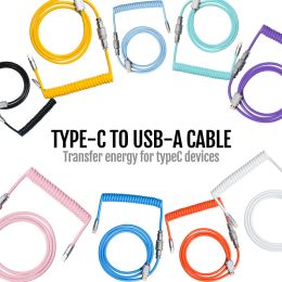 Accessories 1/PCS Coiled Cable TypeC Mechanical keyboard USB keyboard Cable Mechanical Keyboard Aviator Desktop Computer Aviation Connector