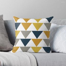 Pillow Arrows: Light Mustard Yellow Dark Blue Grey And White Geometric Pattern Throw Luxury Case