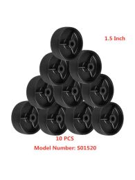 10 Pcs/Lot Casters Factory Direct Sales 1.5 Inch Black Pp Single Wheel Light Plastic Smooth Piece Diameter 4cm Furniture Caster