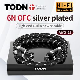 TODN silver plated ofc US AC Power Cord Power Cable hifi American Standard Audio CD Amplifier Amp US Power Cables EU US Plug Pow