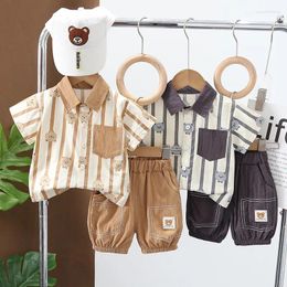 Clothing Sets Boys Clothes Summer 2024 Children Cotton Shirts Shorts 2pcs Party Suit For Baby Tracksuits Kids Outfits Toddler 1 2 3 4 5Y