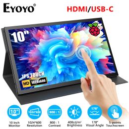 Monitors Eyoyo HD 1024x600 Mini 10.1" IPS Capacitive Touchscreen Raspberry Pi 4/3B/3B+ Display HDMI Portable Monitor for Laptop/Banana Pi